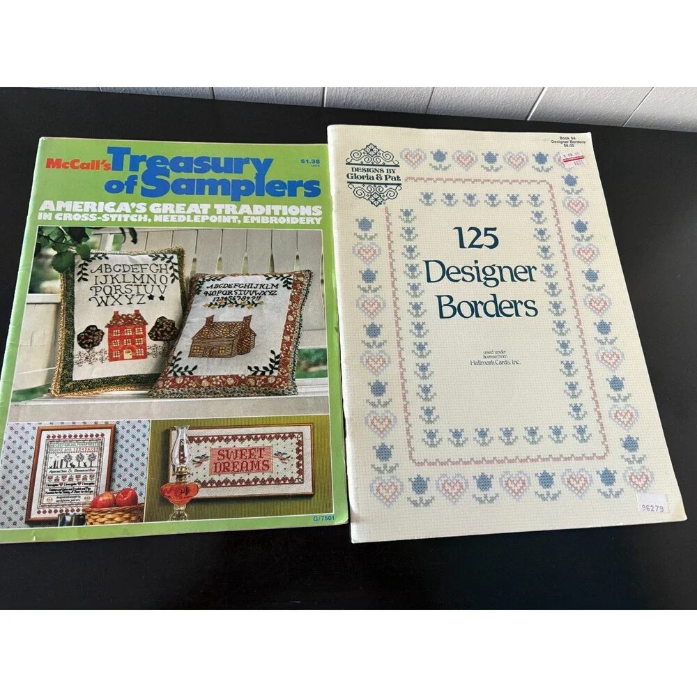 Vintage 1980s Cross Stitch Pattern Booklets Magazines Lot of 18 Needlework